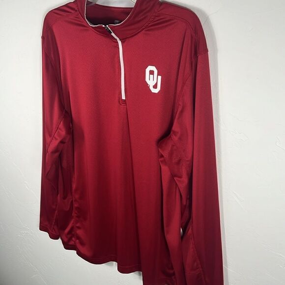 🔥🏈 OKLAHOMA SOONERS Quarter Zip Pullover Lightweight Sweatshirt Men Sz XL - EU - Picture 4 of 8